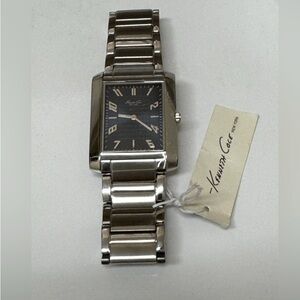 Men’s KENNETH COLE New York All Steel Rectangular Blue Dial
